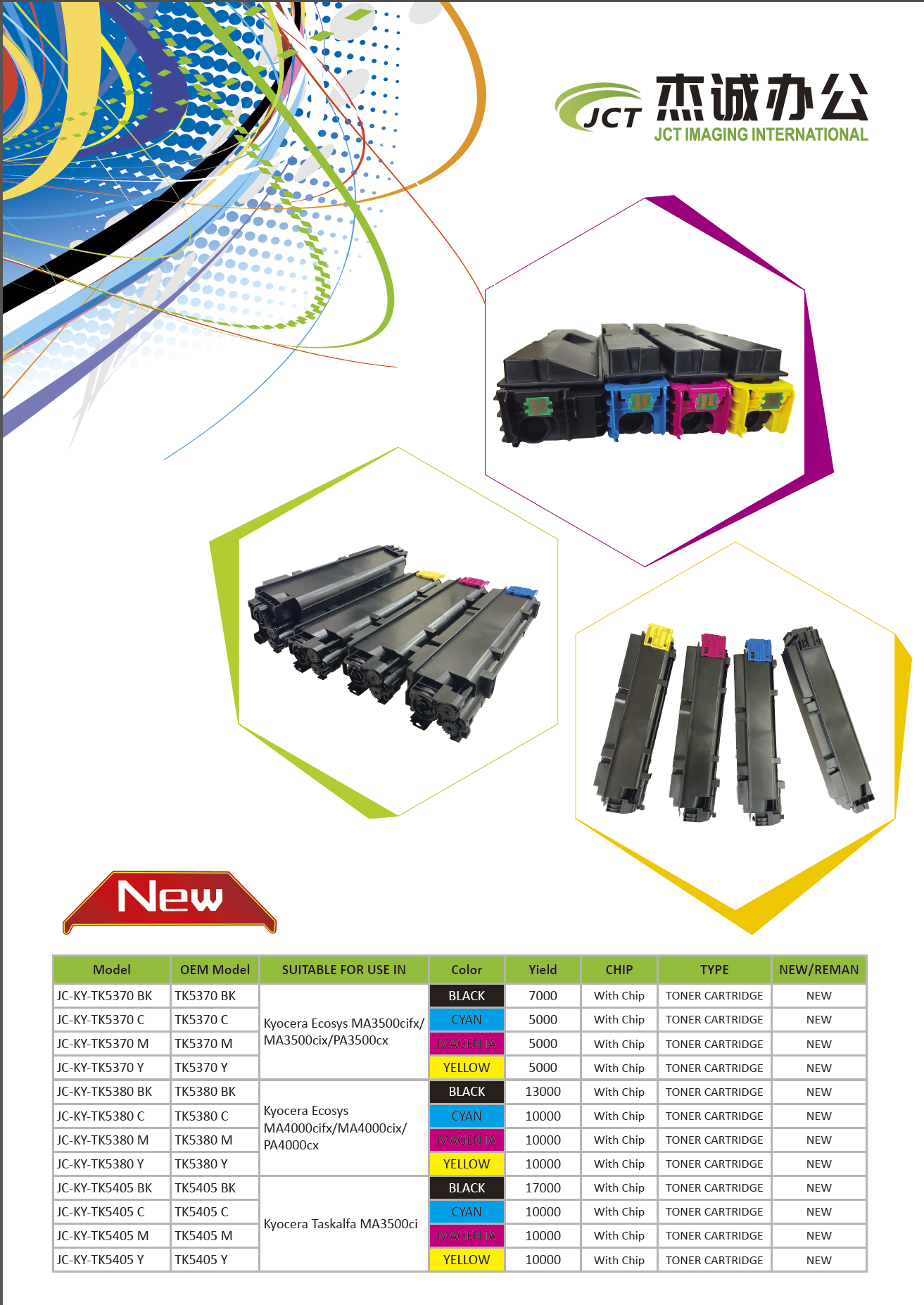 2023 New Arrival Items-TK5370/TK5380/TK5405 Toner Cartridge